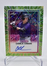 2025 Leaf Vivid Baseball Charlie Condon Rockies Green Auto 7/8
