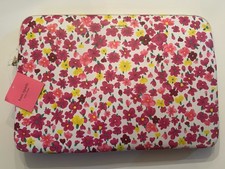 NEW Kate Spade MARKER FLORAL Universal Laptop Sleeve WHITE FLORAL Laptop Case