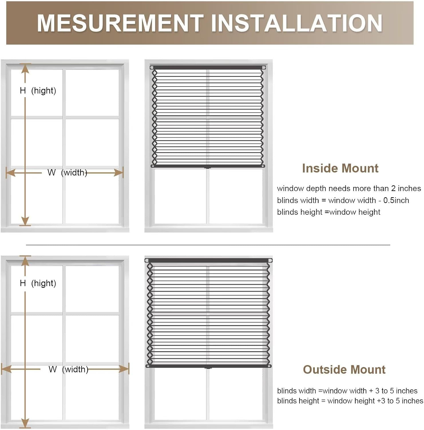 Cordless Blackout Honeycomb Shades, Thermal Insulated, 55" W X 72" H, Grey