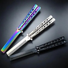 Foldable Butterfly Comb Stainless Steel Training Practice Comb | For Hairs
