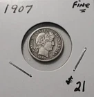 1907 Barber Silver Dime, High Grade, Great Gift,