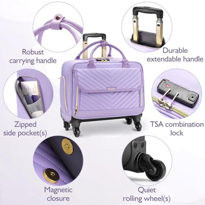 ATEIN Rolling Briefcase For Woen, Large 17 Inch Laptop