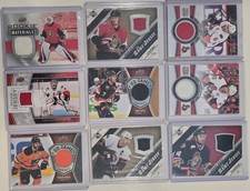 Upper Deck Ottawa Senators UD Game Jersey & Patch 10 Cards Lot