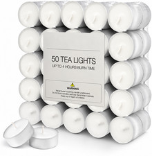 Tea Lights 8 Hour Long Burn Night Light Candles Unscented Tealights 50 /100 /600