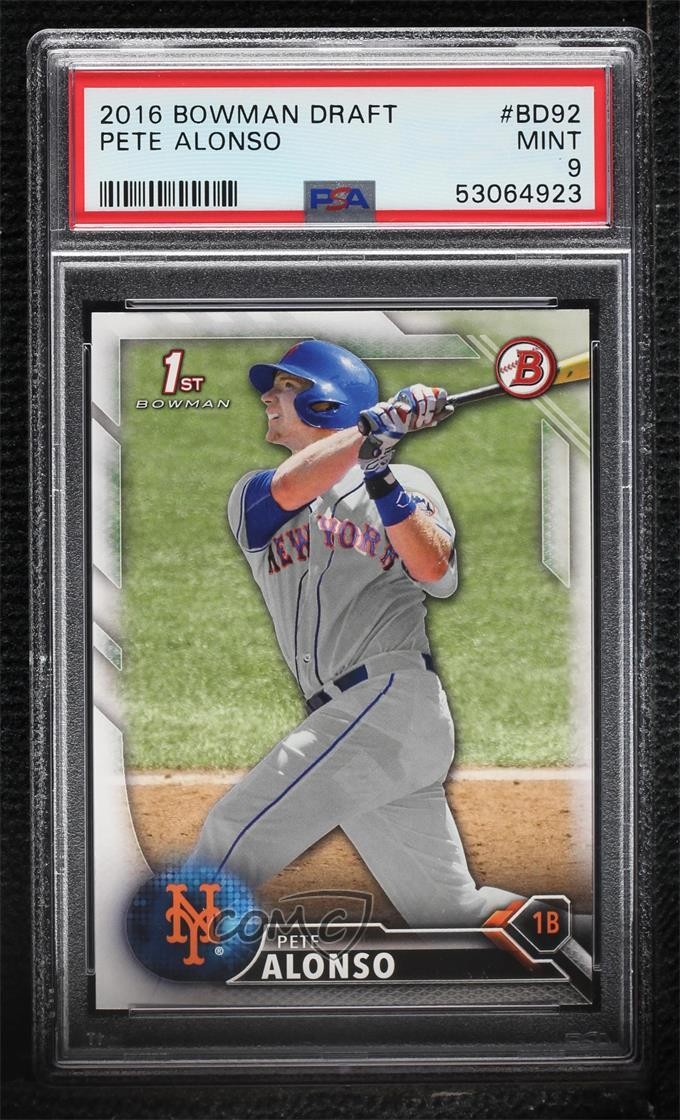 2016 Bowman Draft Picks Pete Alonso #BD-92 PSA 9 MINT