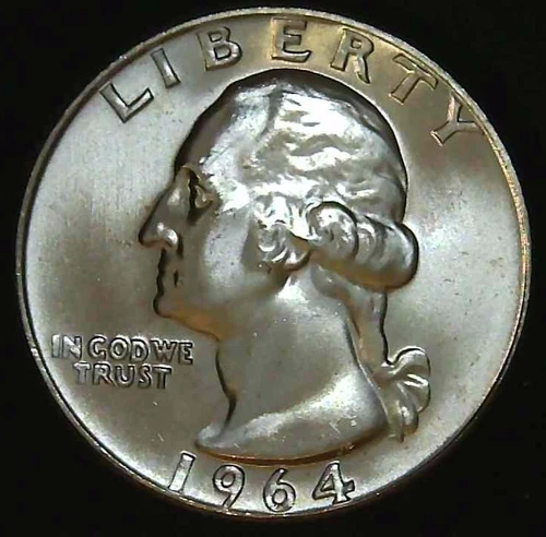 1964-D 25C Washington BU 90% Silver 26uww0204-1
