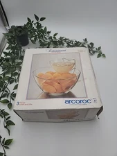 Vtg Arcoroc The Entertainment Collection 3 Piece Chip 'N Dip Set In Box MCM