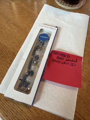 New Band For Fitbit Versa 3/4 Sense Beaded V-Moro