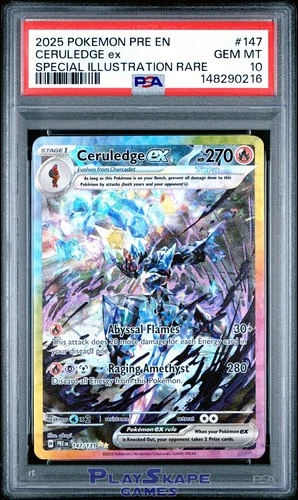 Pokemon Card PSA 10 Ceruledge ex 147/131 PRE Prismatic Evolutions SIR 2025