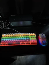 Pre-Owned Rainbow LED Wired Gaming Keyboard & Mouse Set for PC, Playstation,Xbox