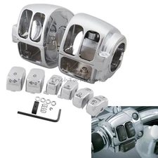Handlebar Control Switch Housing Covers Caps Buttons For Dyna Street Bob 2007-11