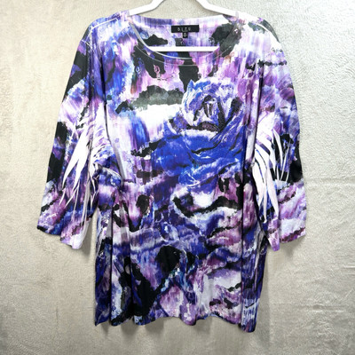 B.L.E.U. BLEU Artsy Floral Tunic Top Embellished Women s Plus Size 3X