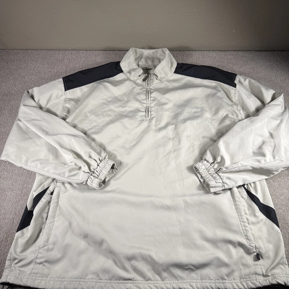 Chaqueta Pullover Grand Slam Golf Para Hombre XL Gris Negro Cortavientos Cuarto Cremallera Foto 2 de 4