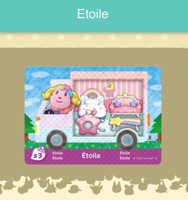 #S3 Sanrio Amiibo Karte für Animal Crossing  Etoile Nintendo Switch Nfc Karte