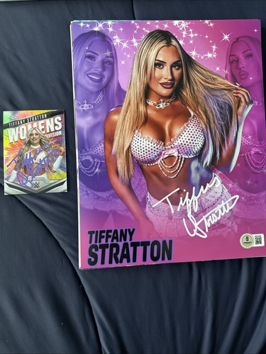Tiffany Stratton SIGNIERT WWE 8x10 Foto & Karte Women’s Champion Beckett Coa