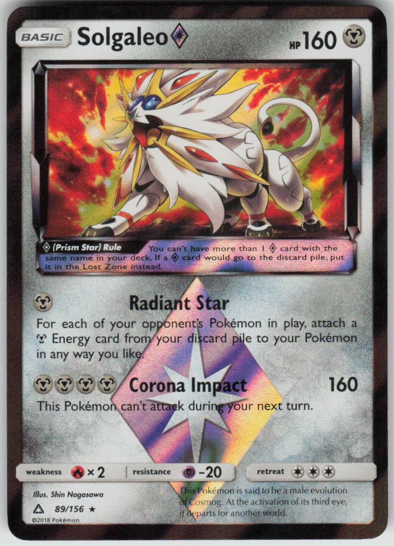 Pokemon Solgaleo Prism Star Prism Rare SM - Ultra Prism 89/156 NM