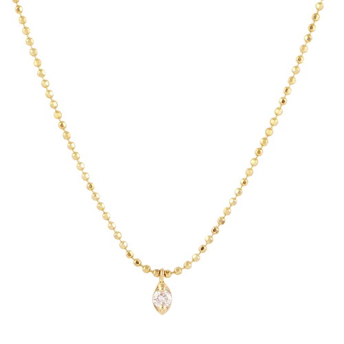 Elegante colgante de diamantes de oro amarillo de 18 quilates con cadena de b... - Imagen 3 de 6