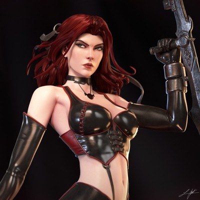 Rayne, BloodRayne, 1/4-1/24, Figur, Unbemalt, 3D-Druck, Statue, Abe3D, MFW