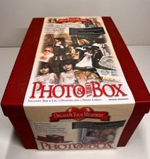 Photo Video Storage Box Red Acid Free Organizer Holds 1100 Photos VHS