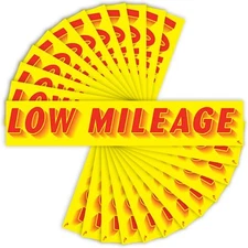 Versa Tags Dealership Stickers 12 Pack of Low Mileage 