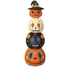 Halloween Stacked Pumpkins 4 Pieces Spook Tabletop Resin Pumpkin