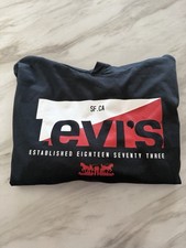 NWT Levi's Black Red/white Spell Out Long Sleeve Hoodie Youth Size L 12-13 Years