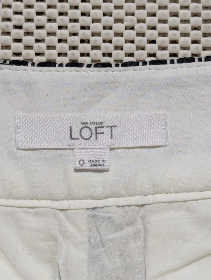 Pantalones Cortos LOFT The Riviera Negro Y Crema Tiro Medio con Bolsillos, Talla 0 Geométrico Foto 2 de 4