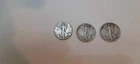 3 Walking Liberty Half Dollars 1944, 1944-D, 1944-S  Avg. Circulated 90% Silver