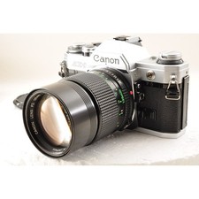 Canon AE-1 Silver FD 135 F2.8 Telephoto Lens Set