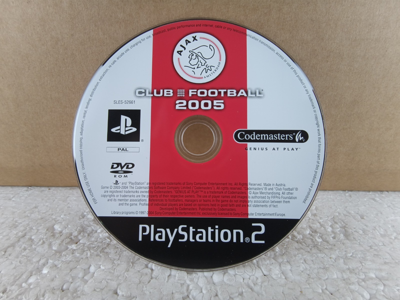 Club Football 2005 Ajax Amsterdam PS2 PAL solo disco juego de fútbol Codemasters