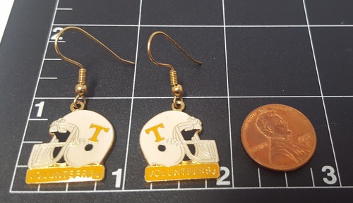 Tennessee Volunteers College Football Helmet Earrings Vtg 1-5/8" L Hooks UT NCAA - Picture 17 of 17