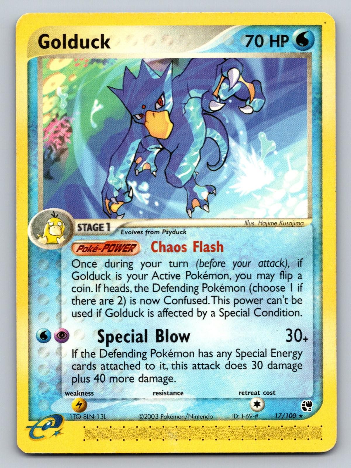 Golduck 17/100 Rare Sandstorm Pokemon Moderately Played