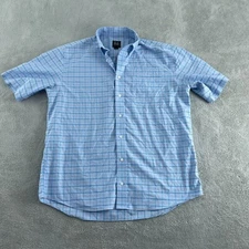 Jos. A. Bank Traveler Mens Blue & Red Checkered Shirt  Fit L 100% Cotton 4921