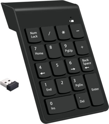 Drahtloser Ziffernblock 2.4G 18 Tasten Mini Numpad Tastatur für Laptop PC Finanzen