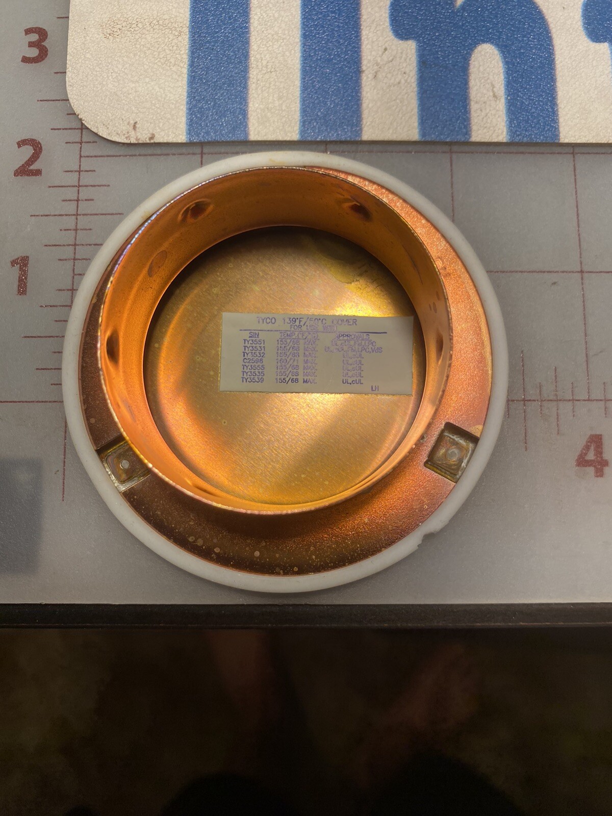 vintage sprinkler escutcheon Tyco Concealed Trim Ring Cover White Clean Room