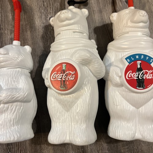 Collectible Coca Cola Family Polar Bear Water Bottles (3) - Picture 3 of 6