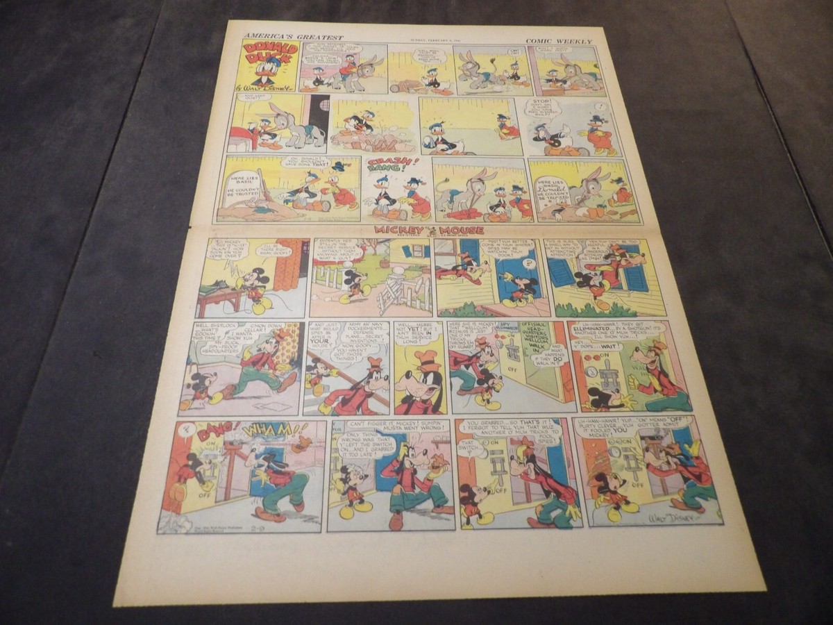 Donald Duck/Mickey Mouse - Feb 9, 1941 - Full-Size Sunday | eBay