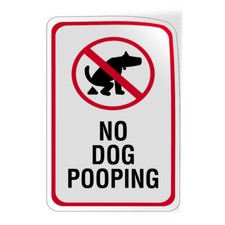 Vertical Vinyl Stickers No Dog Pooping Pet Animal Security Safety Sign Label