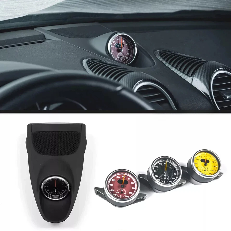NEW Sport Chrono Stopwatch Mounted Car Dashboard for Porsche 718 Boxster Cayman Foto 3 de 4