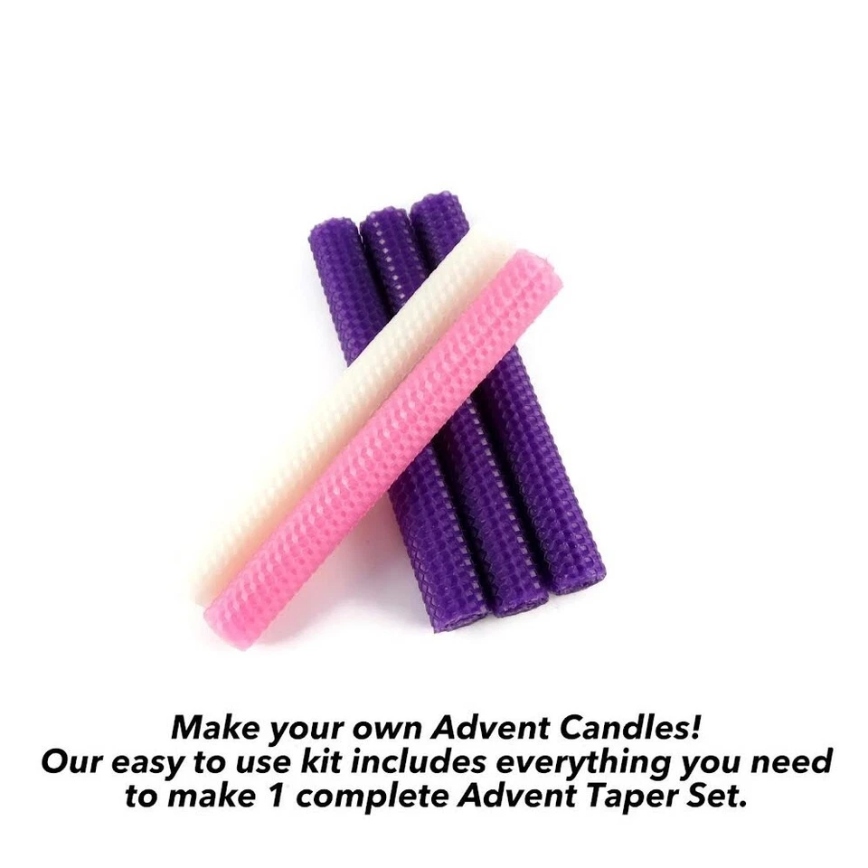 Beeswax Advent Candle Making Kit - Makes Three Sets! 100% Natural Beeswax - Image 3 of 3