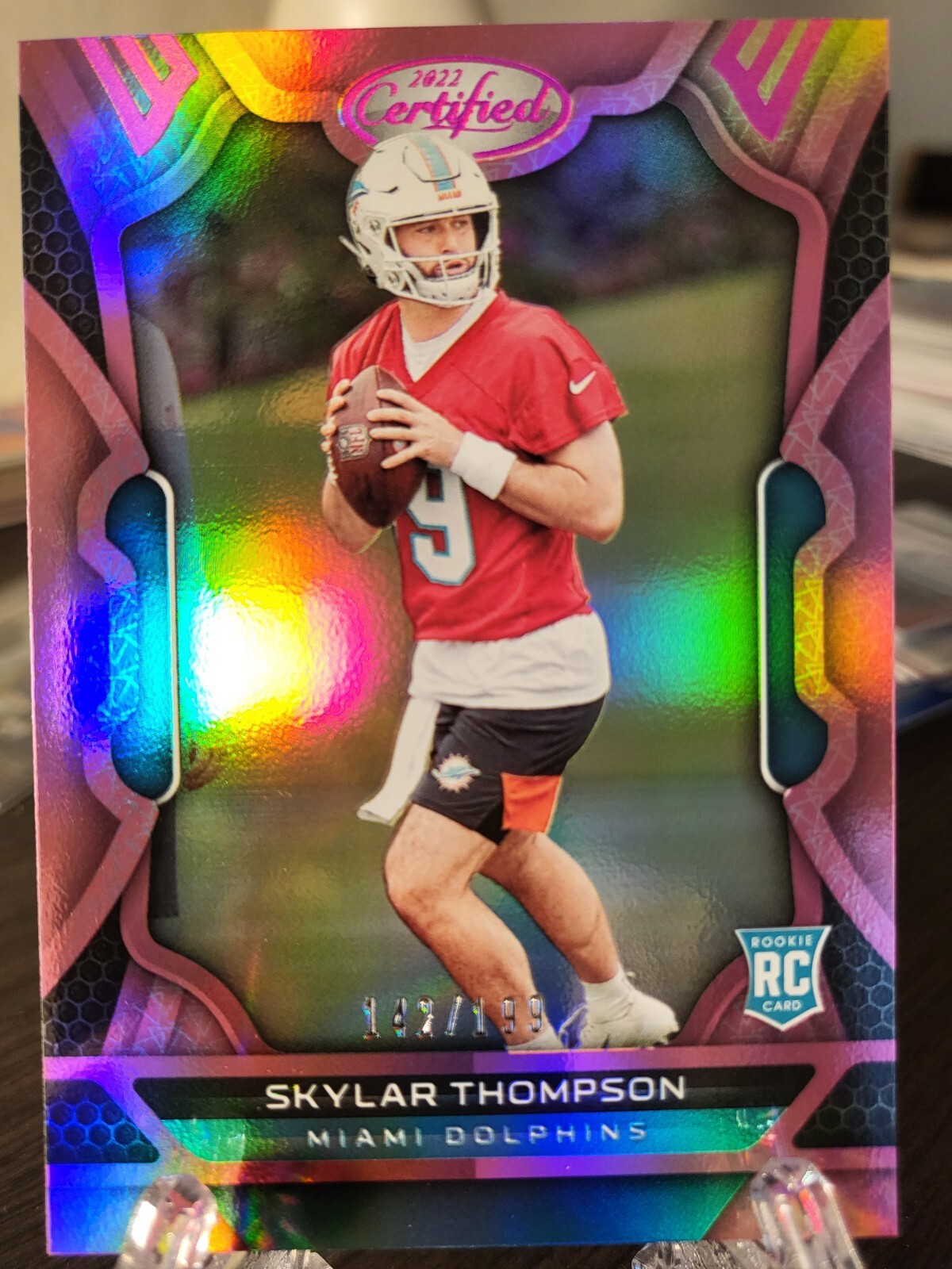2022 Certified Rookies Mirror Pink /199 Skylar Thompson Rookie RC #183 Dolphins