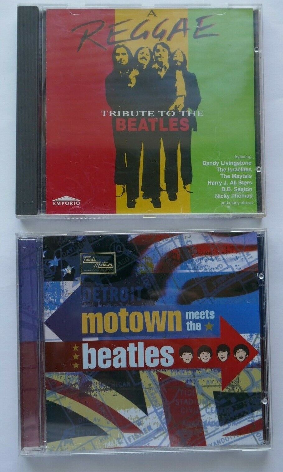 CD's x TWO ' REGGAE TRIBUTE TO THE BEATLES & MOTOWN MEETS THE BEATLES ' EX !
