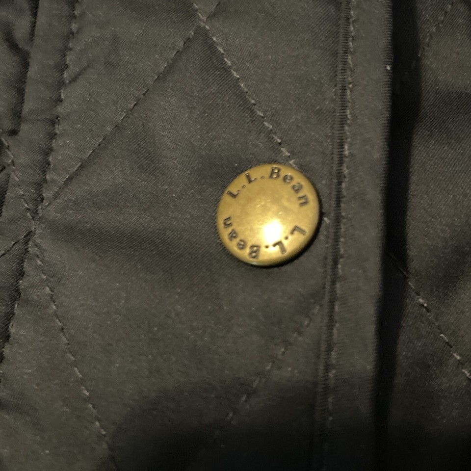 LL Bean Women’s Quilted Riding Jacket Plaid Lined Full Zip Snap 284359