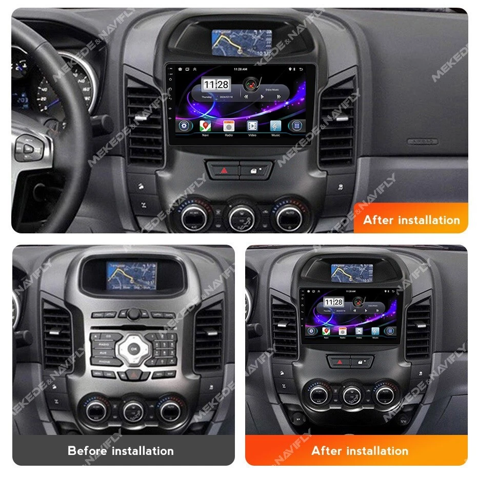 9"Android 13 Autoradio DAB  Stereo BT GPS SAT Navi Carplay for Ford Ranger 11-16 - Bild 2 von 4