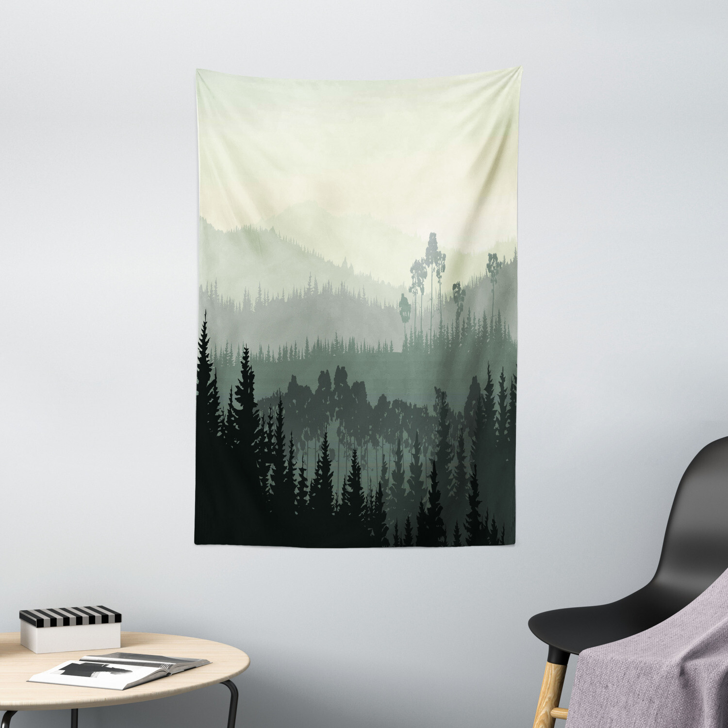 Scenery Tapestry Valley Mystic Forest Print Wall Hanging Decor
