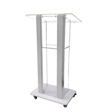 Clear Acrylic Plexiglass Podium Metal Corners Church Pulpit Lectern Funeral
