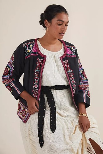 NEW Anthropologie Abstract Embroidered Jacket size S - Picture 6 of 15