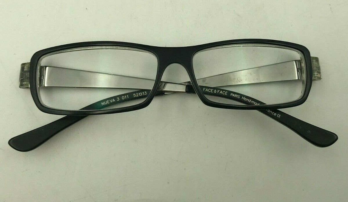 Face A Face Paris Nueva 3 011 Black Silver Rectangle Sunglasses FRAMES ONLY View 4