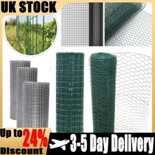 Coated Metal Wire Fencing Chicken Rabbit Net Fence Barrier Roll Net Fence UK