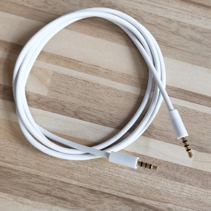 White 2.5mm Male to 2.5mm male 4 Pole Headphone Audio AUX Cable 1meter 3ft - Image 3 of 3